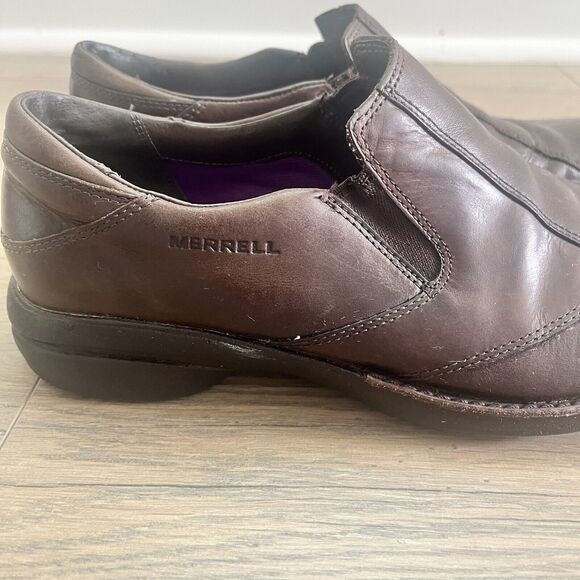 Merrell Captiva Women's Size 8 Shoes Brown Leather Slip On Comfort Loafers - Picture 4 of 8